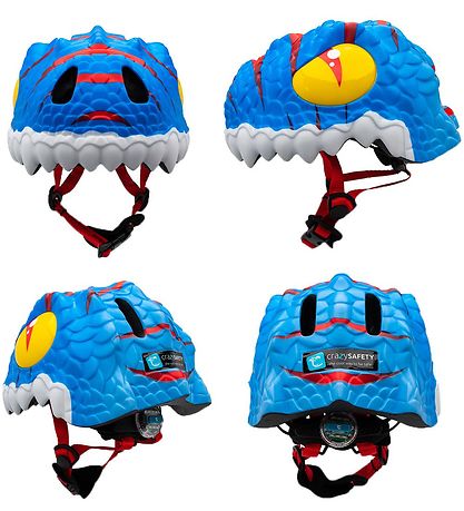 Crazy Safety Fahrradhelm m. Light - Dragon - Blau