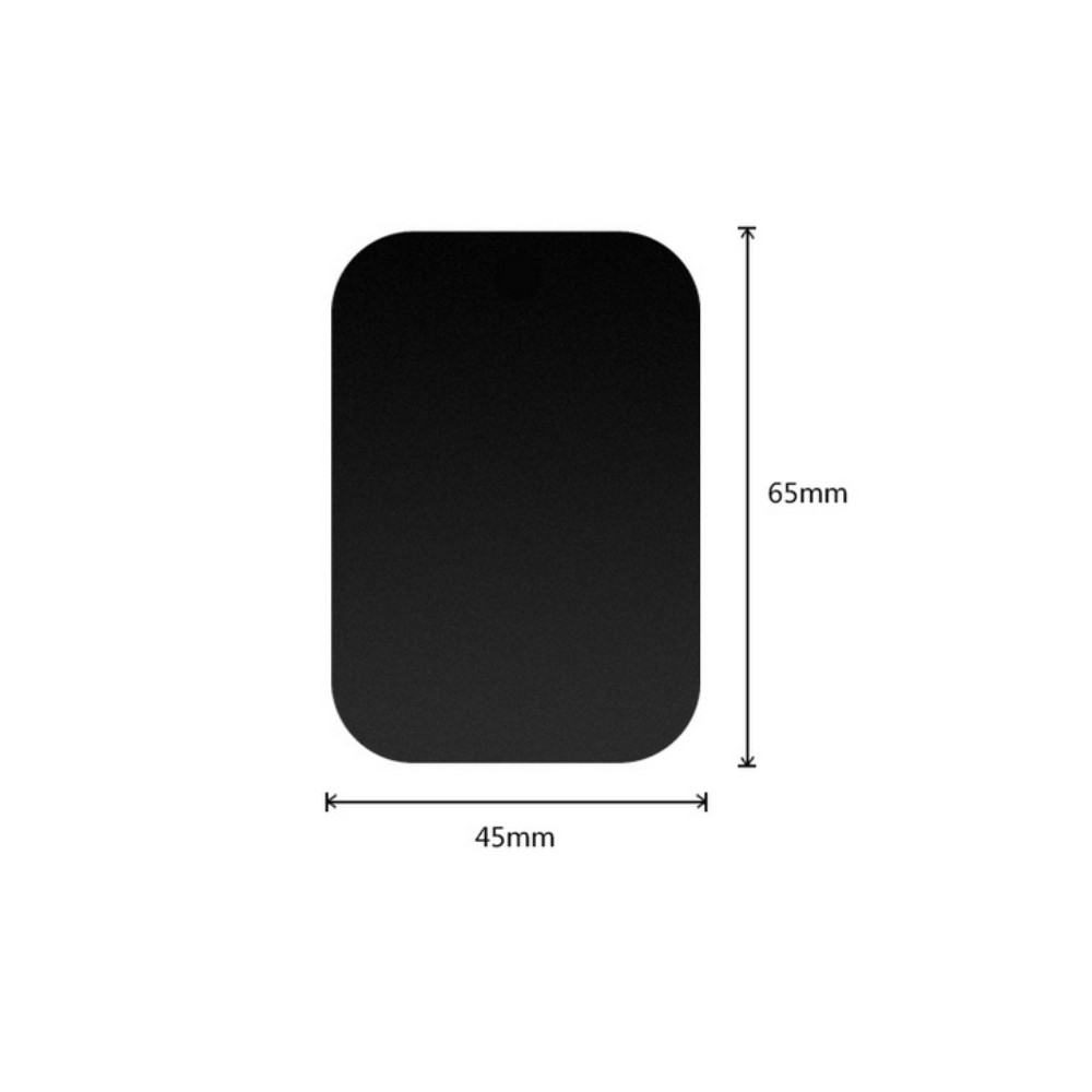 (65x45mm) Rechteckiger Metall Magnet Sticker für Handys (für Magnethalterungen) - Schwarz