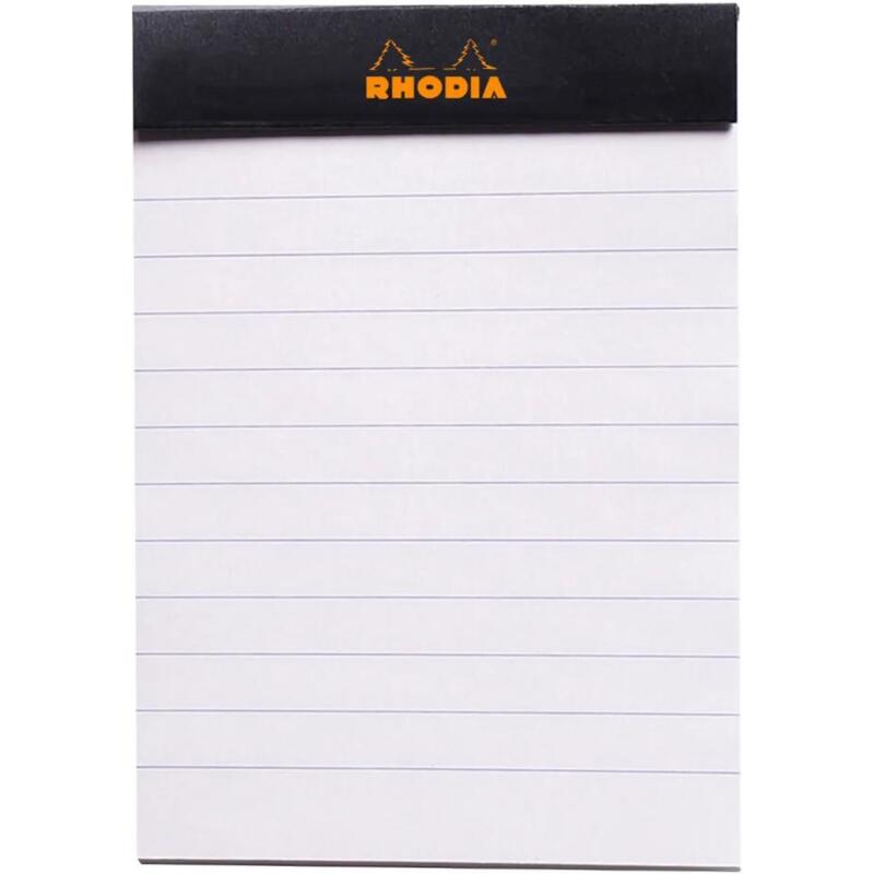 Bloc agrafé N°11 A7 80 feuilles lignées 80 g. - Noir
