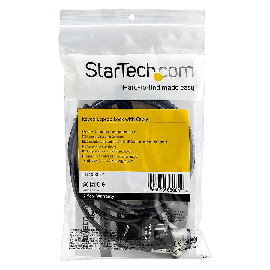 StarTech.com Câble de securité en acier à clé portable - 2 m