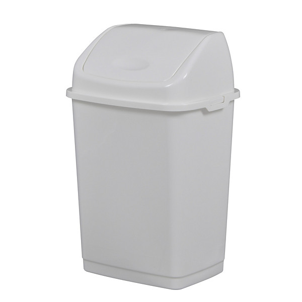 ROSSIGNOL Poubelle plastique a couvercle basculant clap - 18l - blanc