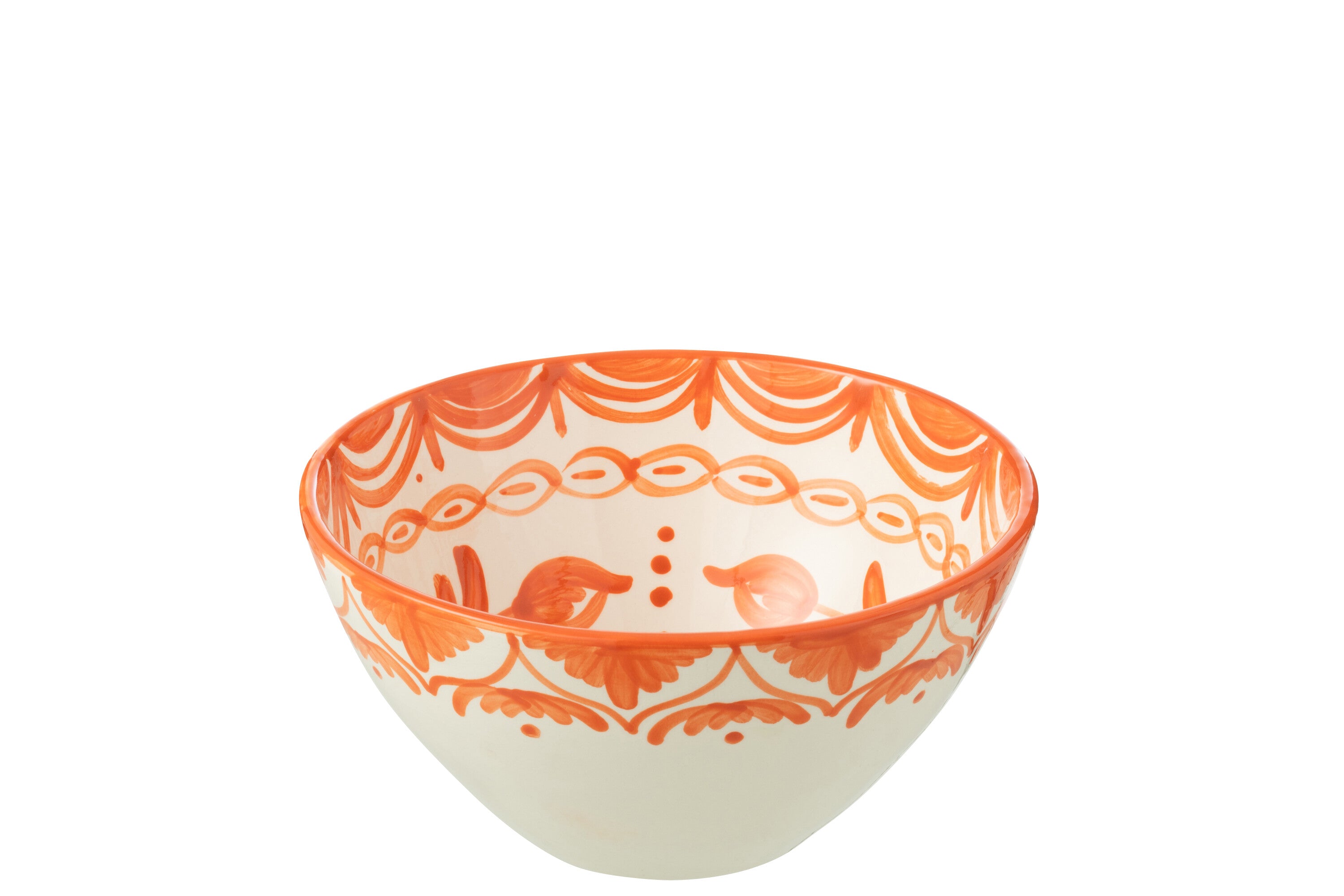 J-Line kom Granada High - keramiek - wit|oranje - medium - Ã
