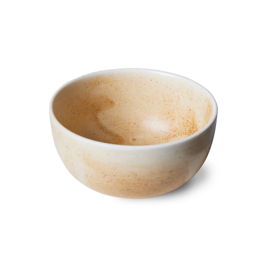 HKliving  Chef ceramics skål, creme/brun - Ø10,7 cm.