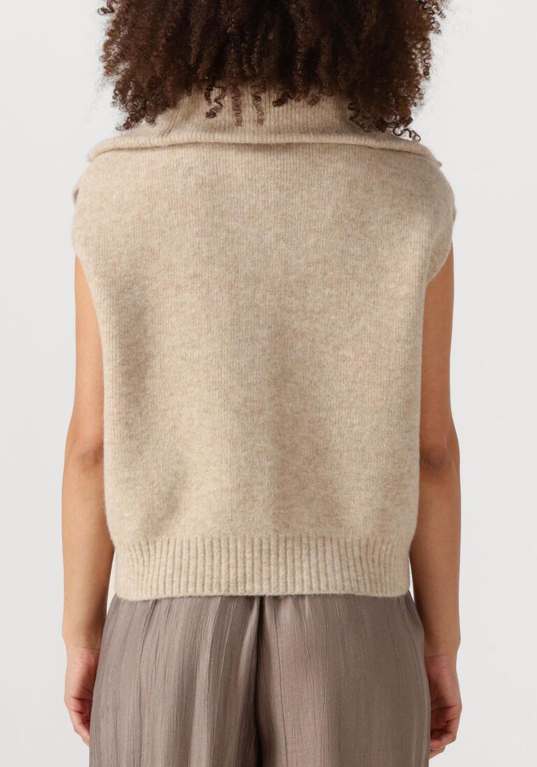 beige knit-ted vest may