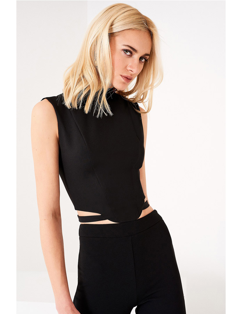Black Cowl Top