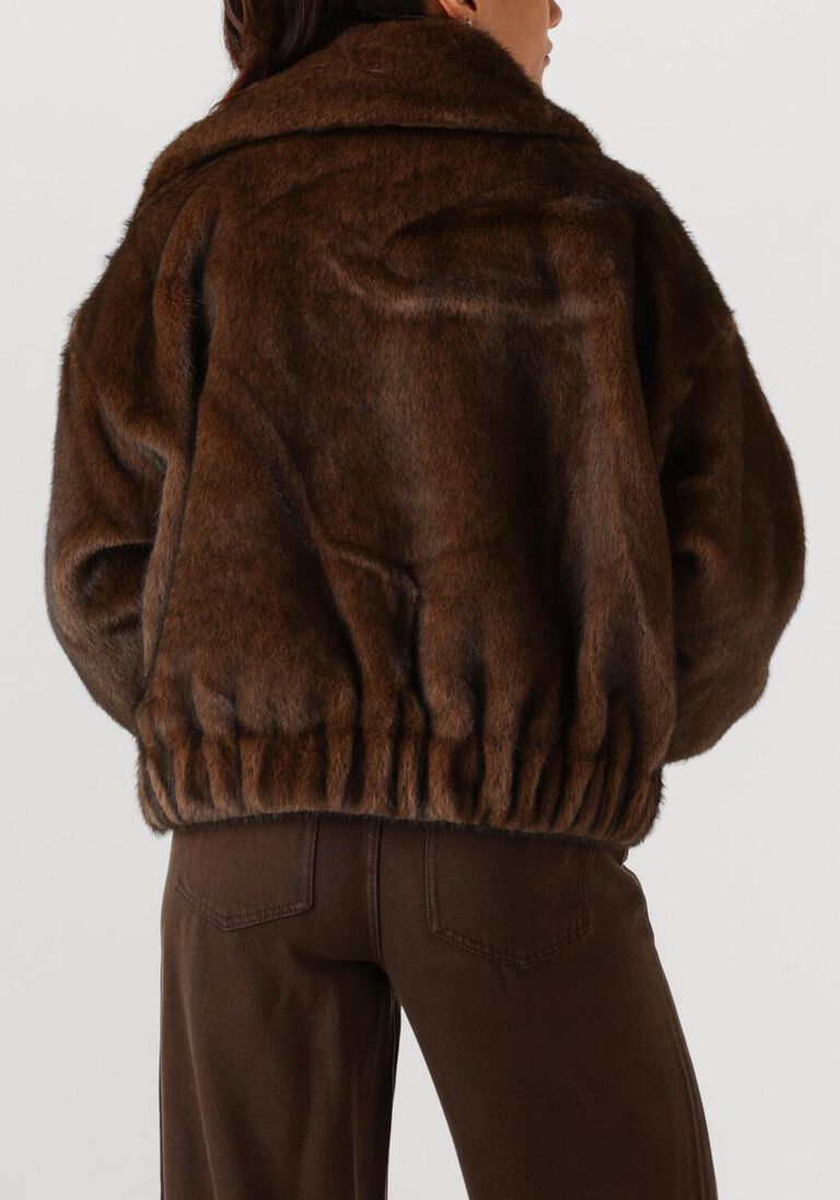 bruine suncoo faux fur jas evan