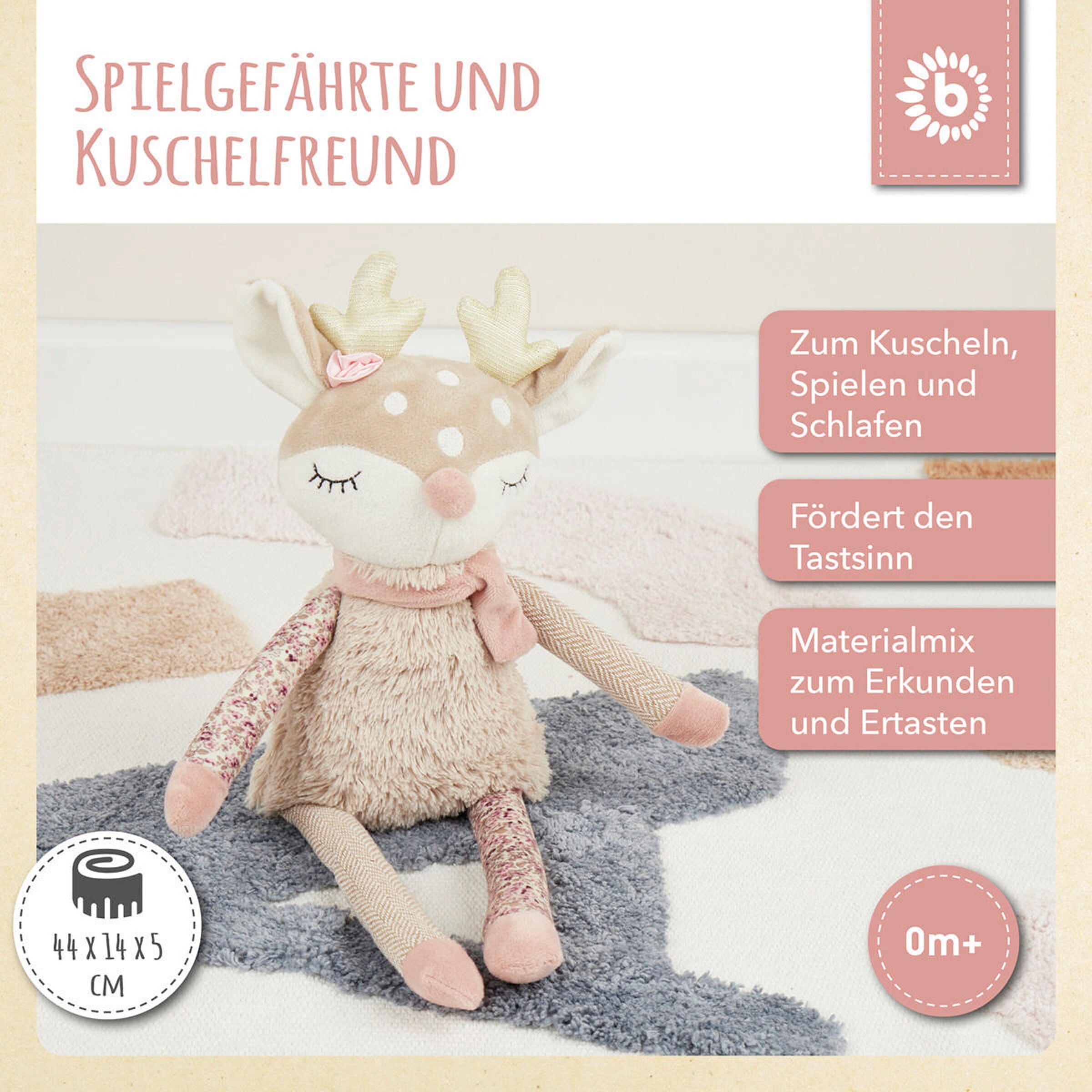 Bieco Kuscheltier Großes Reh - ab Geburt Beige