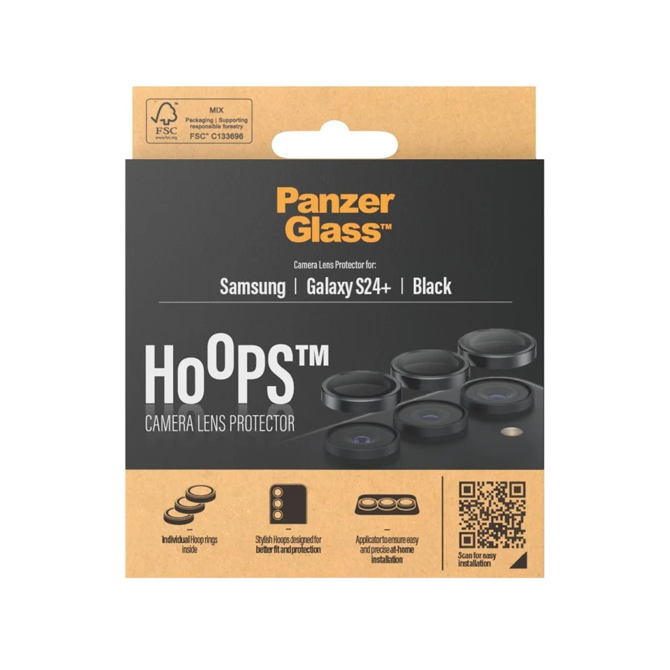 PanzerGlass - Hoops - Linsebeskyttelse - Samsung Galaxy S24 Plus - Sort