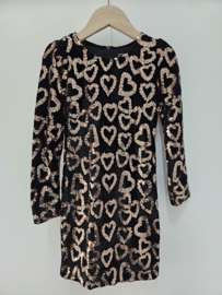 Glitter heart dress - goud