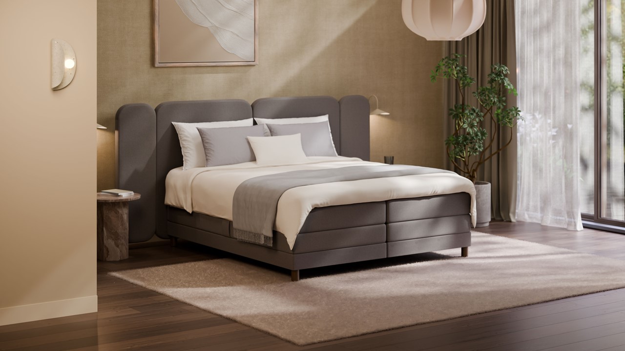 Elektrische boxspring Ridge - Warm wool dark grey