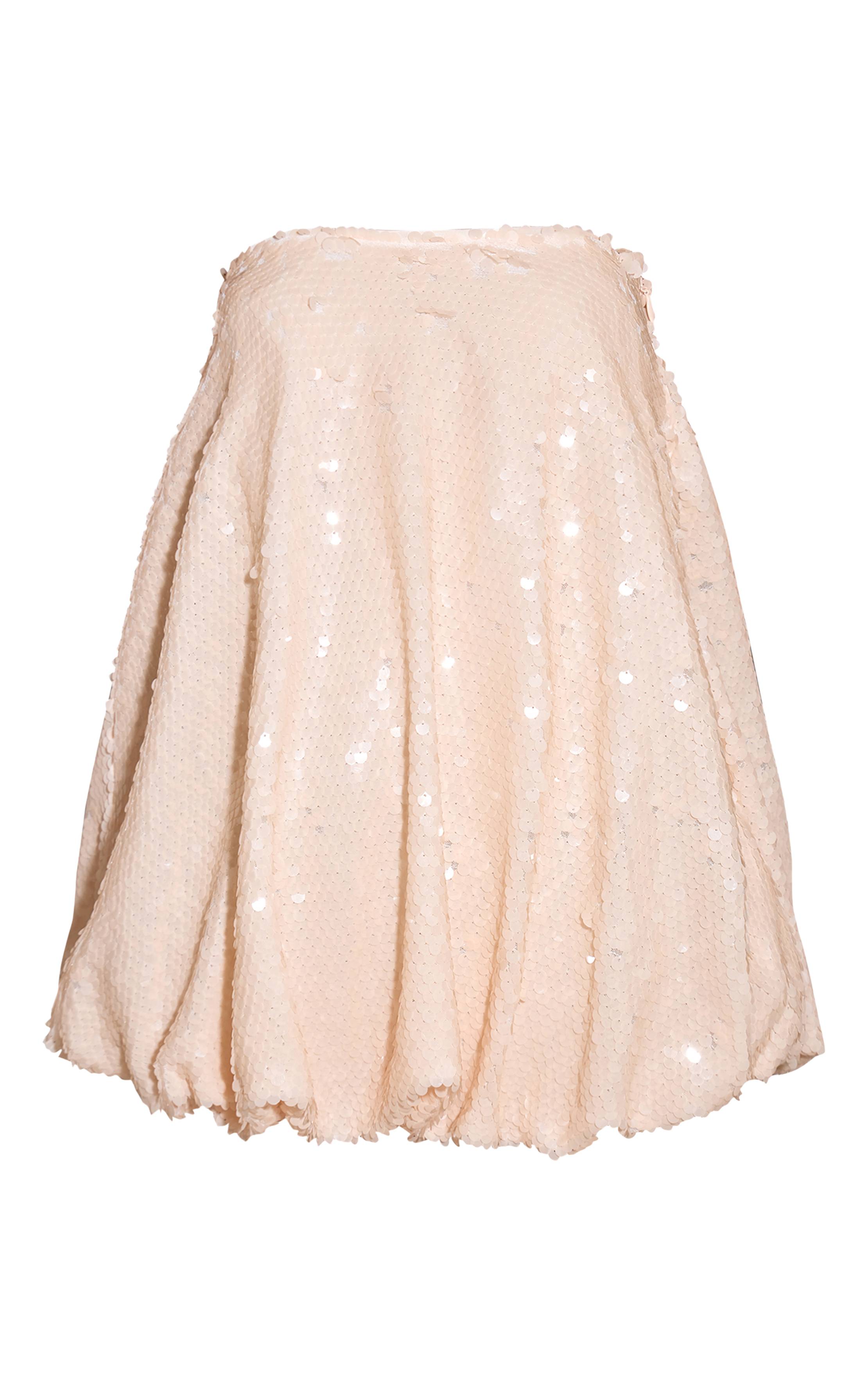 Crème Robe Boule À Paillettes