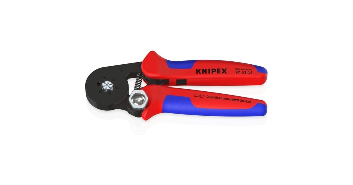 KNIPEXKrimptang 97 53 14 SB  (Rood/blauw, met zij-ingang)