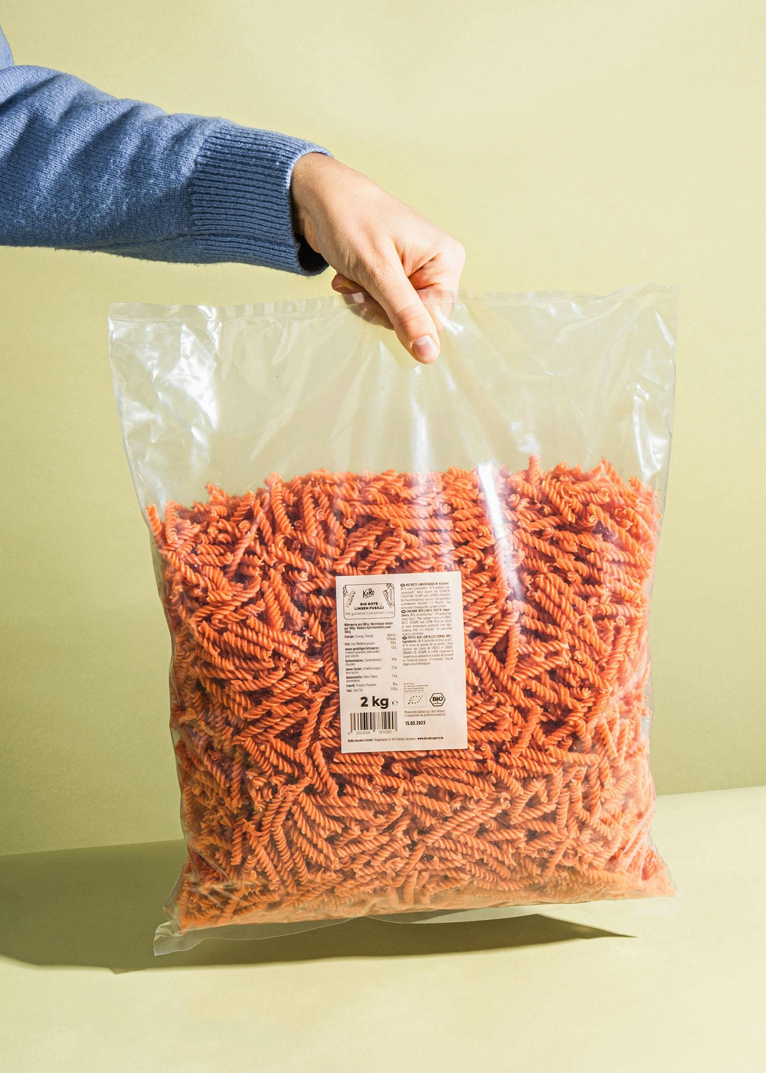 Bio Fusilli aus roten Linsen 2 kg