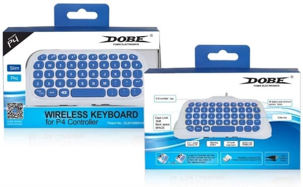 Tastatur til Playstation 4-kontroll, Hvit