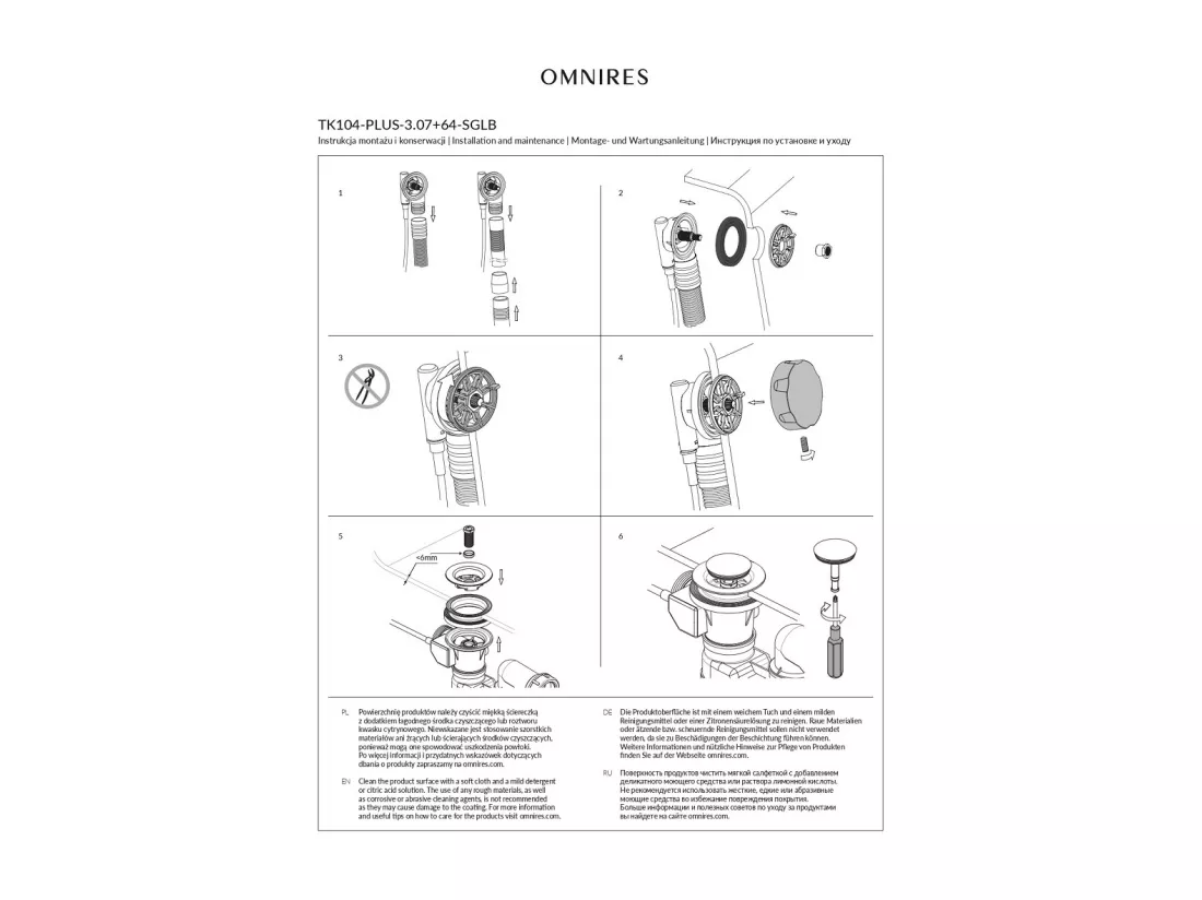 Ensemble de vidange de baignoire avec bonde extra-plat en laiton - Chrome