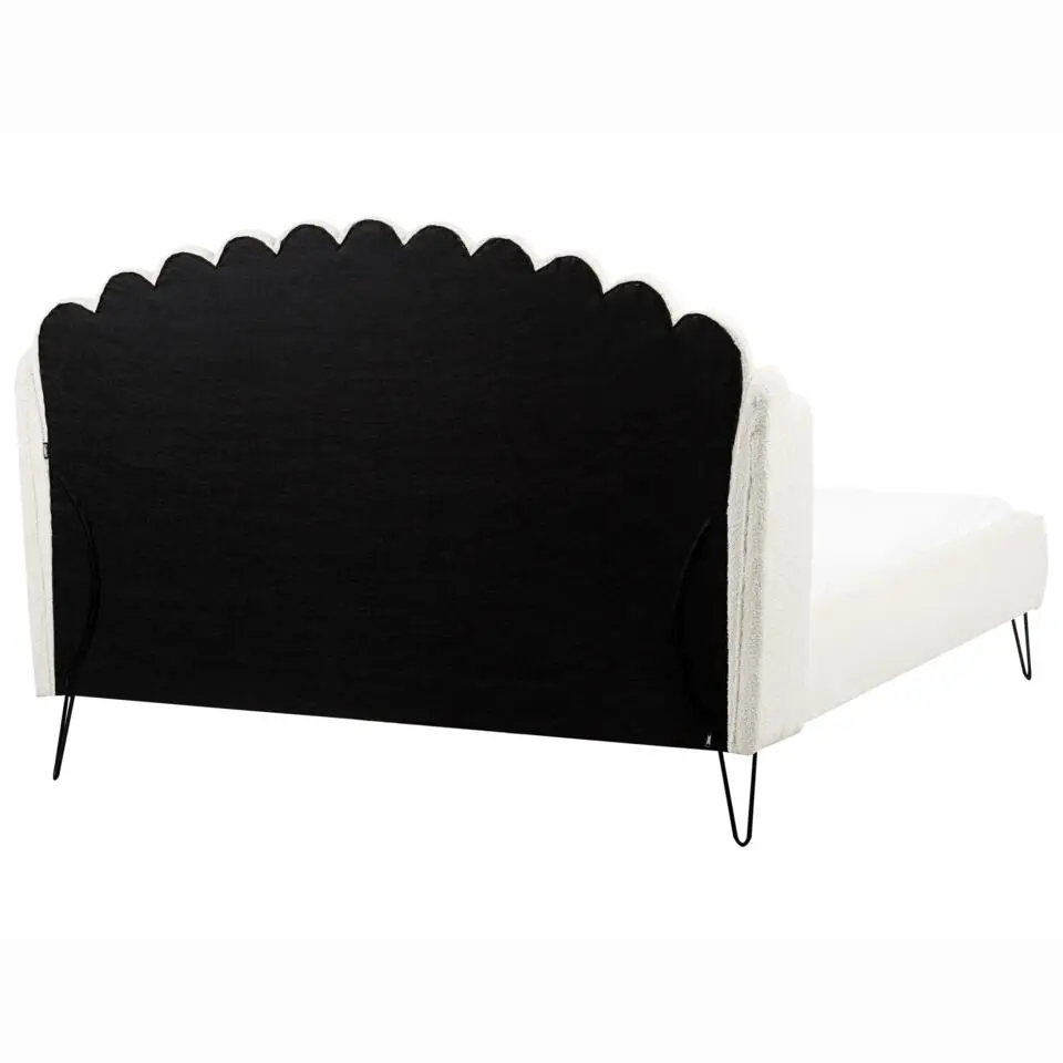 AMBILLOU - Tweepersoonsbed - Gebroken wit - 160 x 200 cm - Bouclé