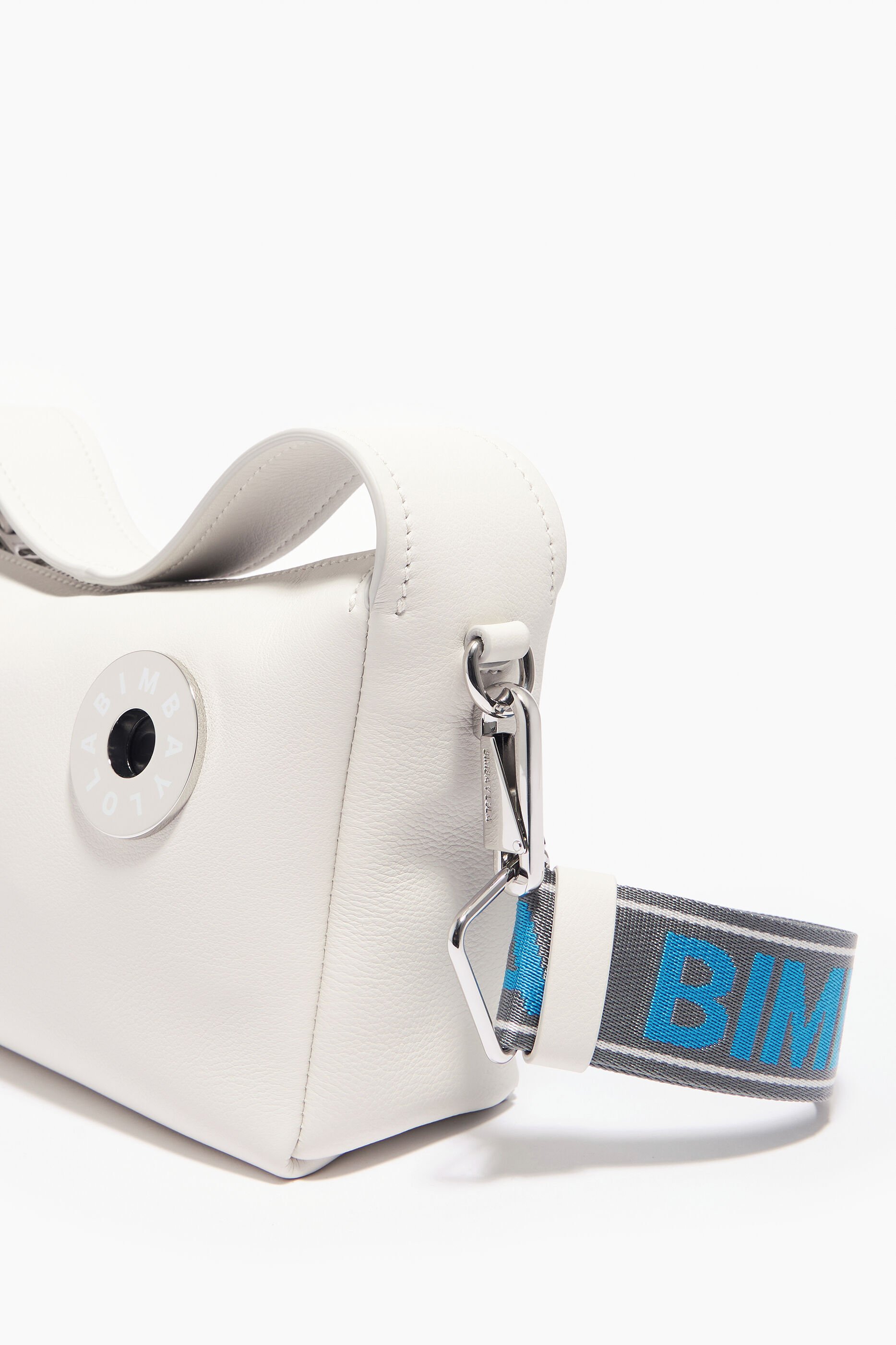 Bolsa hobo de couro branco tamanho P