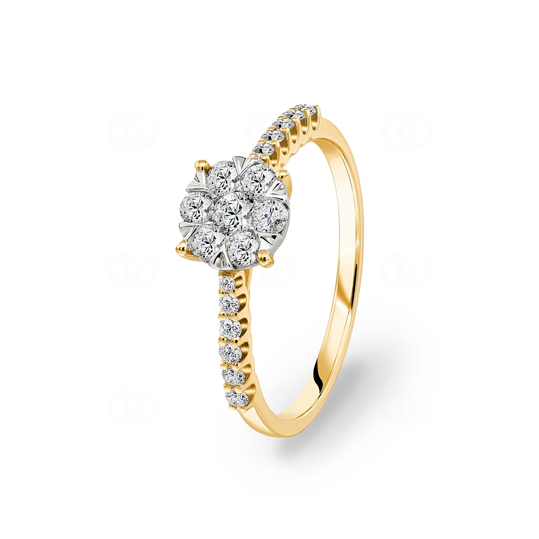 Verlobungsring 750/18 K Gelbgold mit Diamanten 0.50 ct H/si by CHRISTIAN