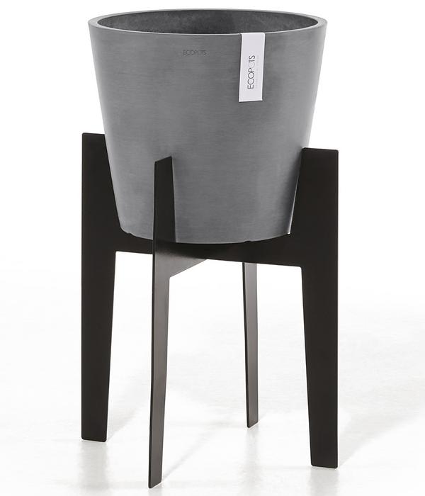 Ecopots Edelstahl-Standfuß, schwarz