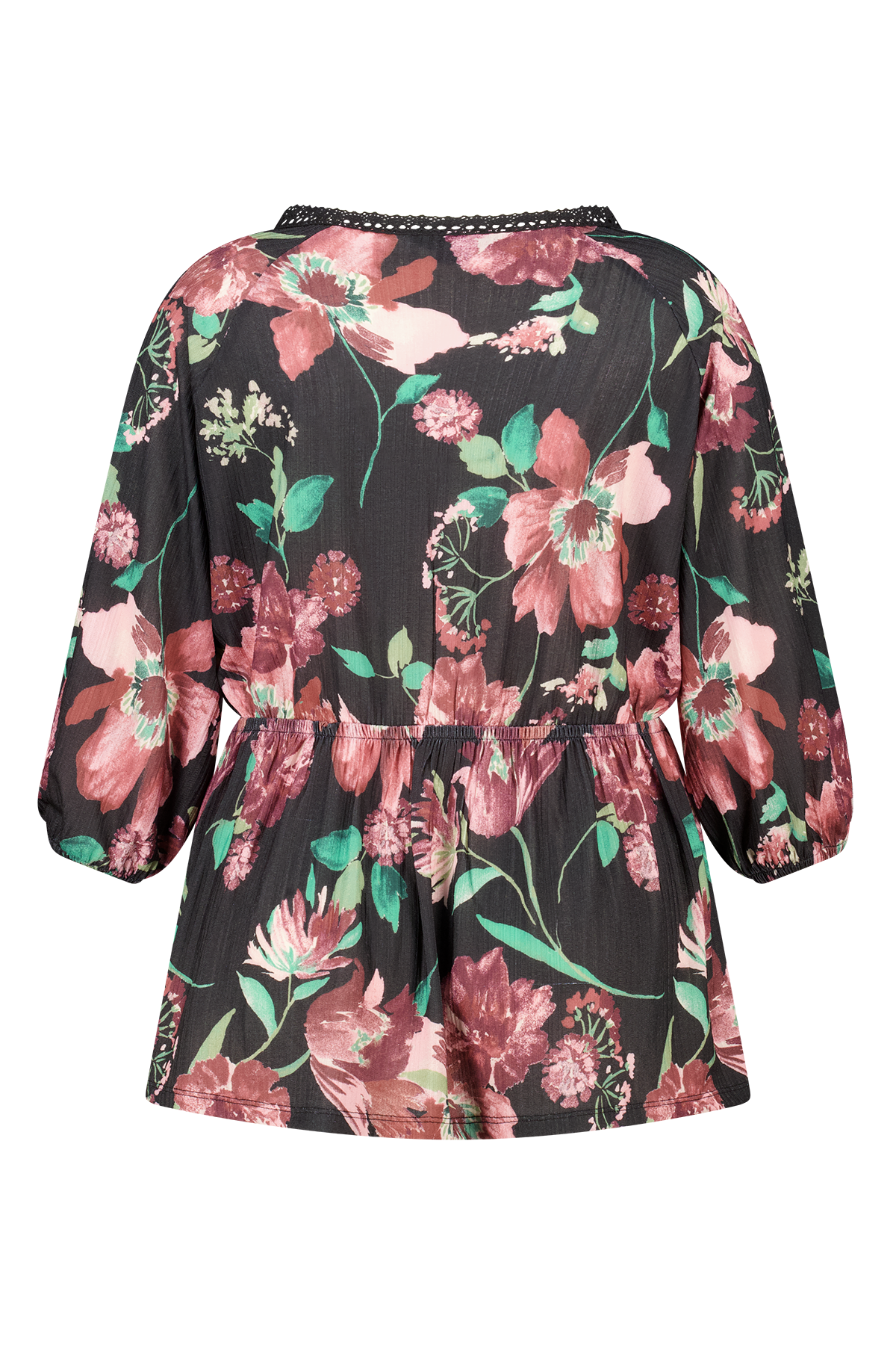 Peplum top met print Multi Grey/ Black