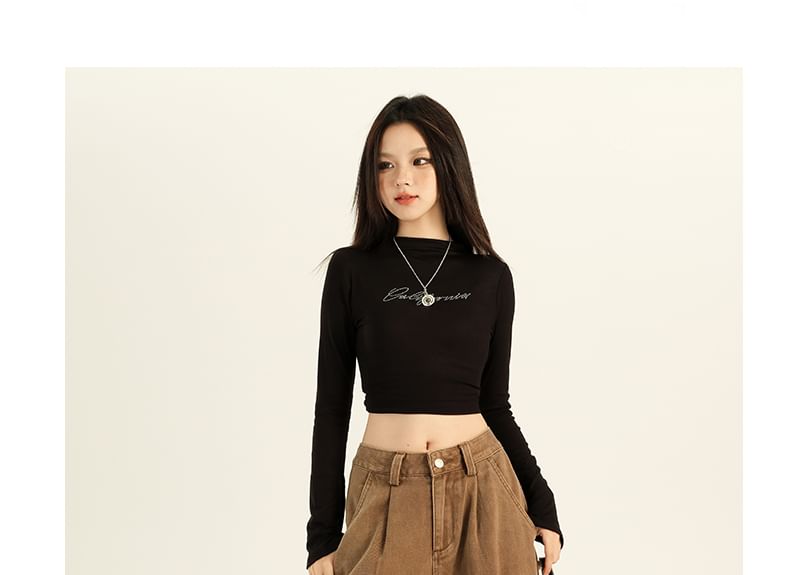 AXEN - Hoge taille gewassen baggy cargojeans