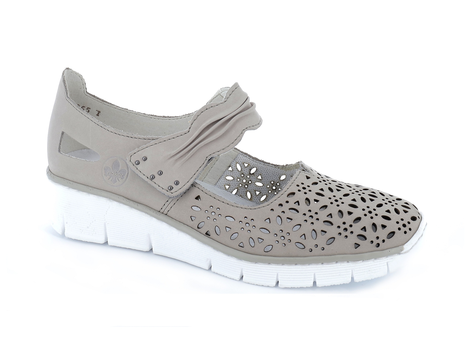 Rieker-537G7 Cuir Gris Clair