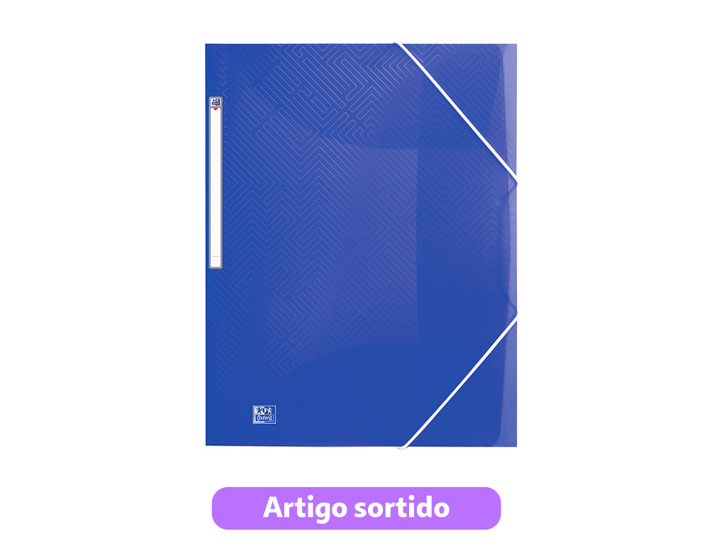 CAPA POLIPROPILENO A3 OXFORD URBAN COM ELÁSTICO CORES SORTIDAS