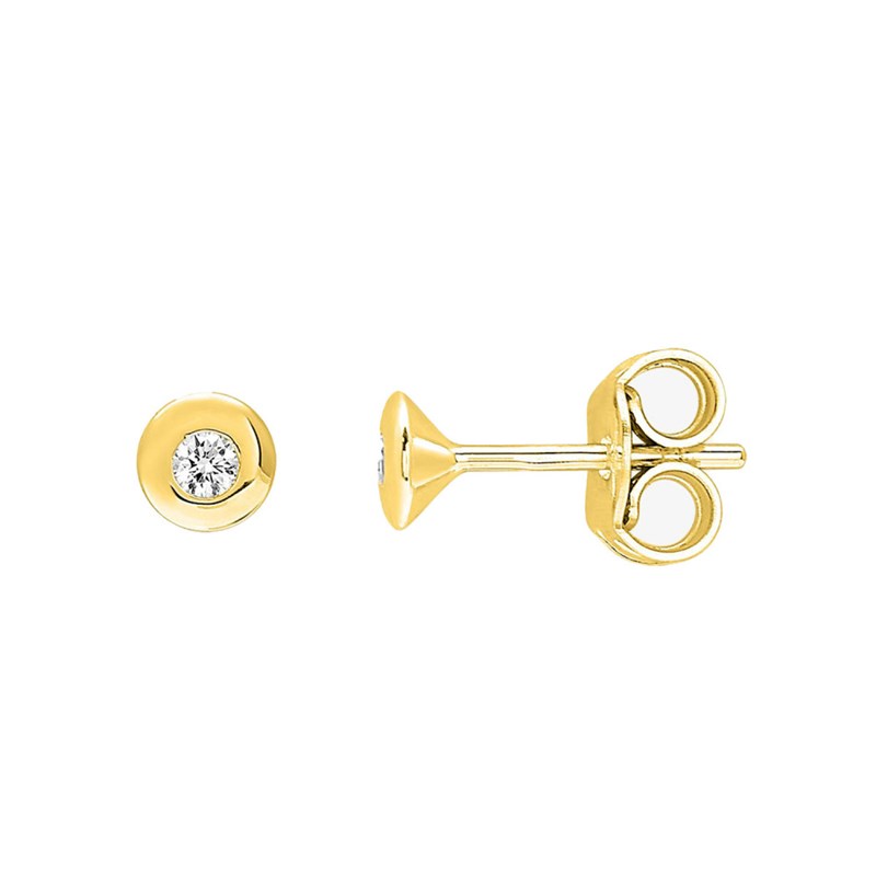 Boucles d'oreilles Femme - Or 18 Carats - Diamant 0,08 Carats