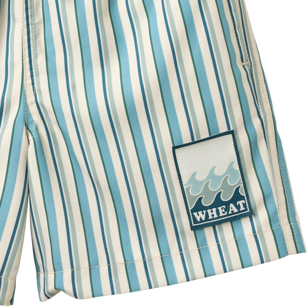 Køb Wheat Aqua Stripe Swim Trunk Hansi Badge