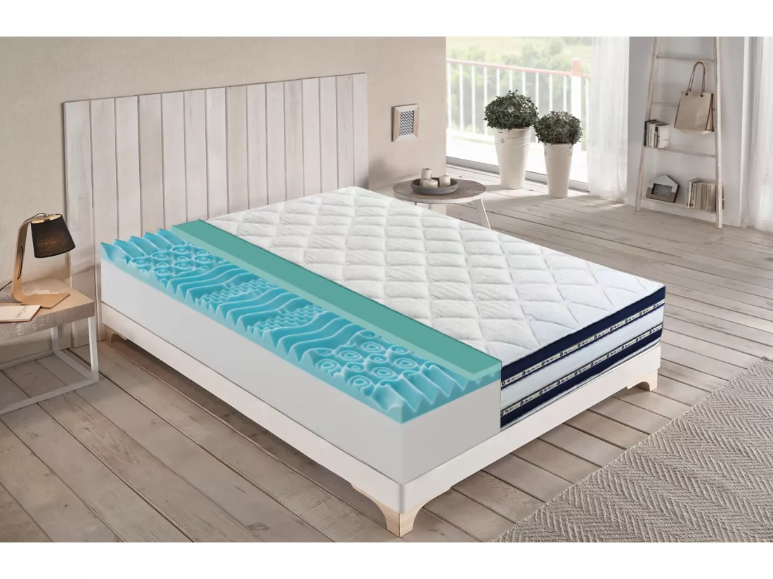 Matelas en mémoire de forme et gel rafraîchissant de 27 cm de hauteur modèle Fantasma 140x190 cm
