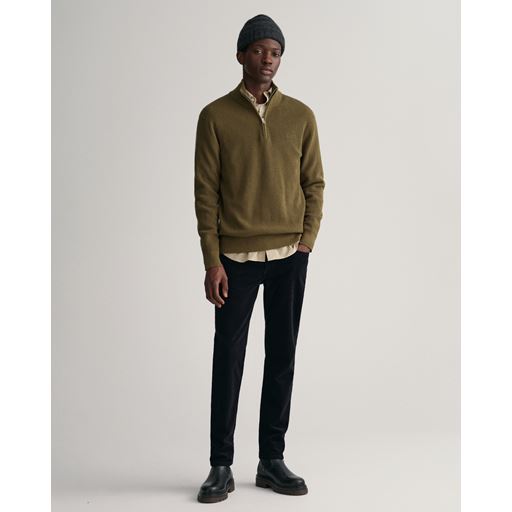 GANT Ribstrikket 1/2-zip Sweater, Dark Cactus, 3XL