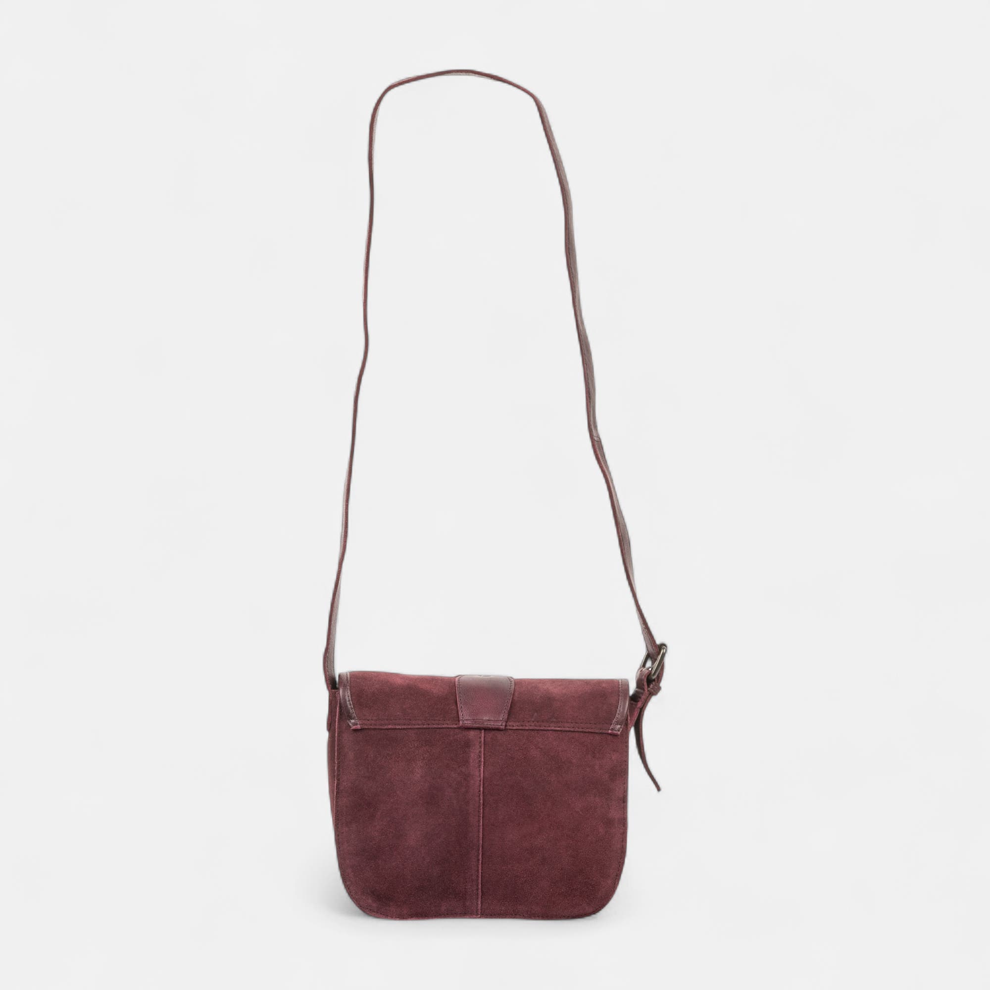 Sac bandoulière en cuir bordeaux