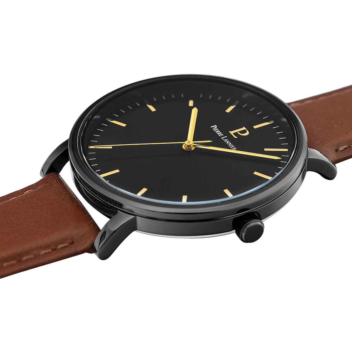 Montre PIERRE LANNIER essential homme bracelet cuir brun