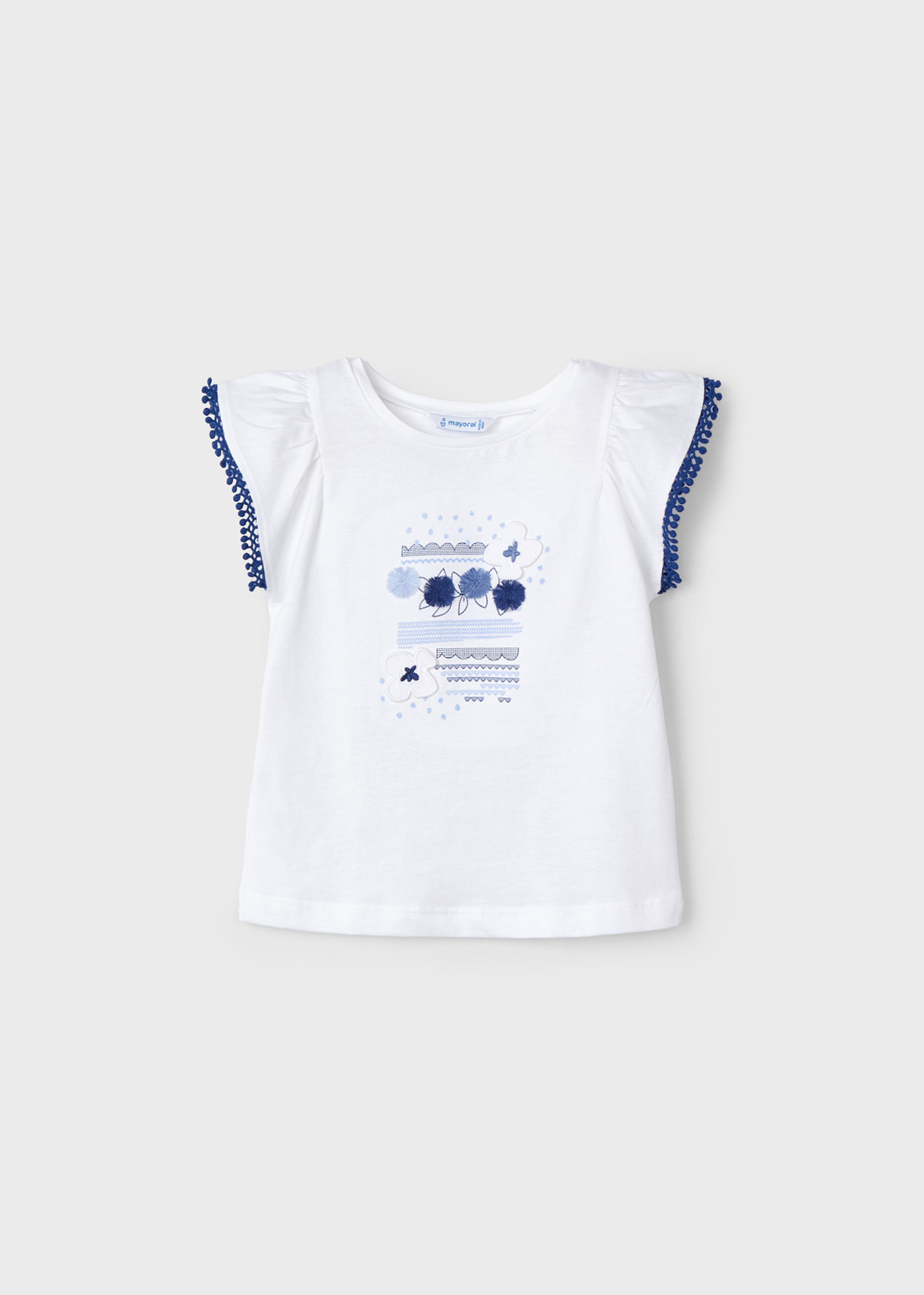 Camiseta Better Cotton com apliques para meninas, Branco-Jade