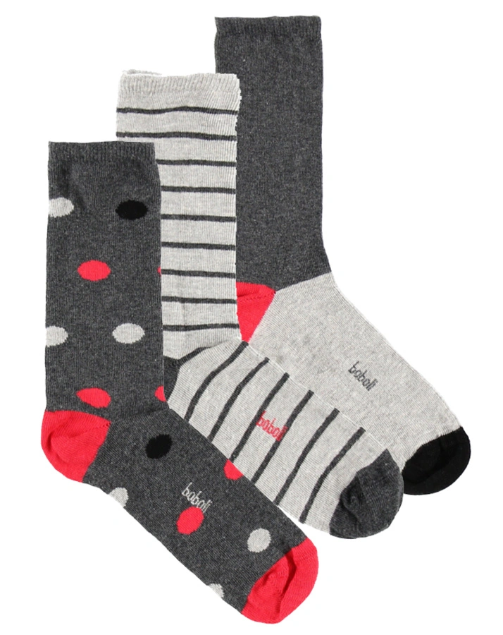 Socken MIX IT UP – DOTS 3er Pack in grau