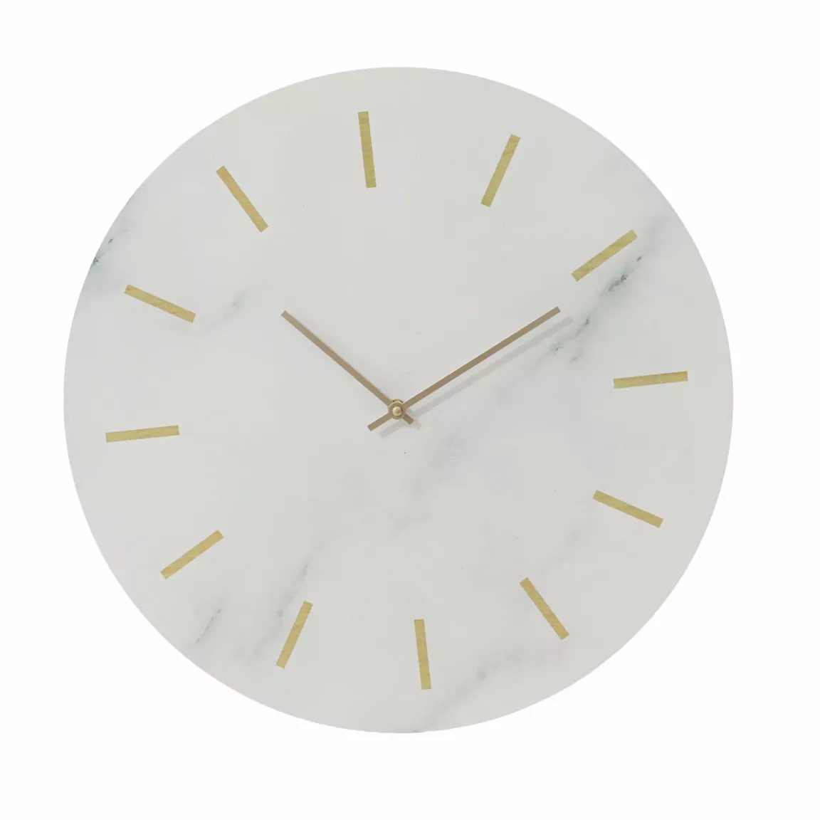 Horloge murale en bois (D51 cm) Marbre Blanc