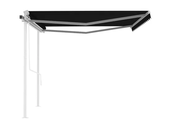 Auvent automatique rétractable avec poteaux 4,5x3,5m Anthracite