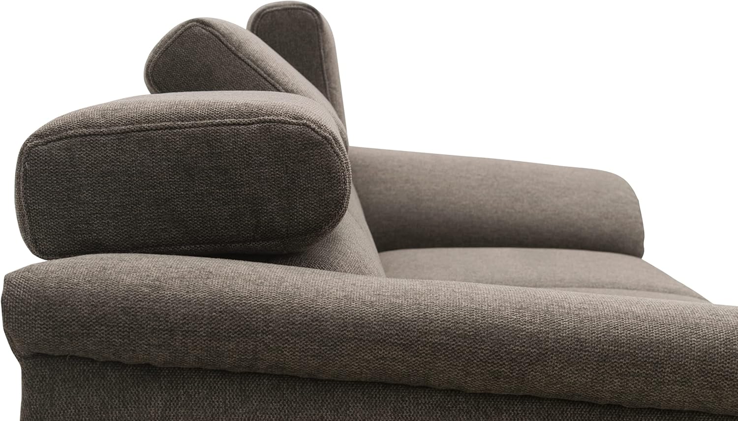 Domo Collection Ecksofa David mit Schlaffunktion und Bettkasten / L-Form / Größe: 272 cm x 166 cm x 78 cm (BxTxH) / Stoff: robuster Webstoff in braun / Schlafsofa mit Staufach und Rückenfunktion
