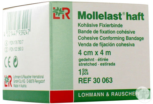 Lohmann & Rauscher Mollelast Haft Bande De Fixation Cohésive Elastique 4cmx4m 1 Pièce (30063)