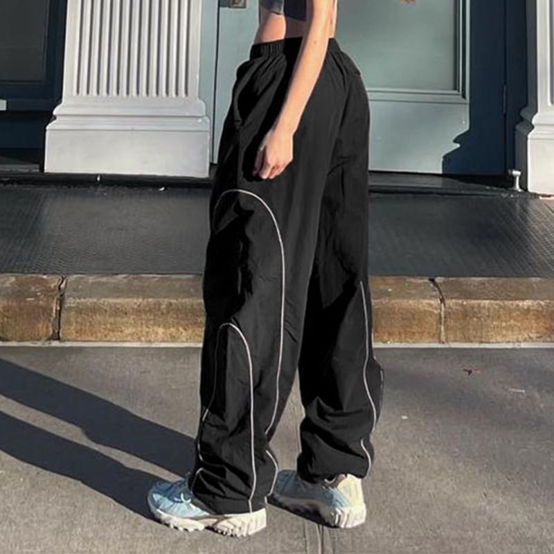 Honet - Lage, losse joggingbroek met wijde pijpen