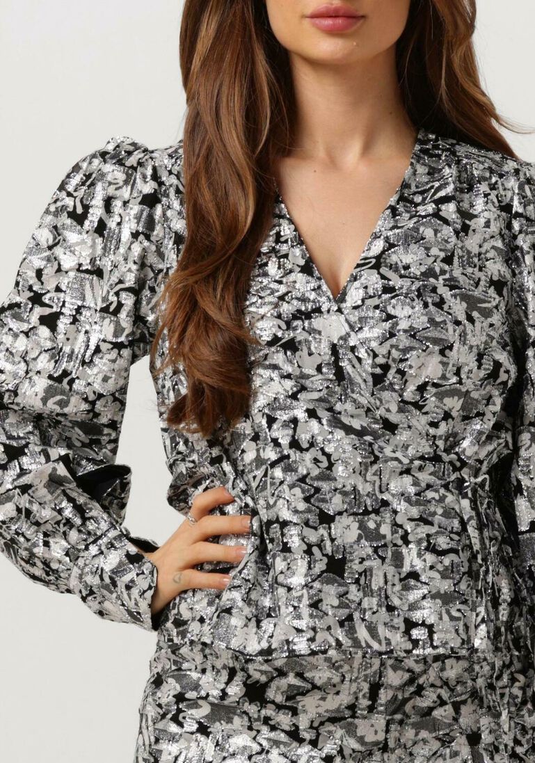 SECOND FEMALE zwarte second female blouse doodle wrap blouse