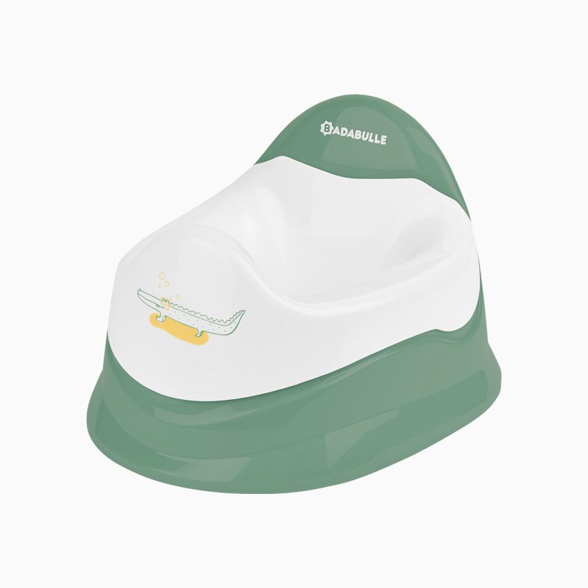 Pot d'apprentissage avec cuvette amovible - Crocodile vert - Ecru