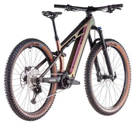 VTT Électrique Tout-Suspendu Cube Stereo Hybrid One44 HPC SLX 800 Shimano Deore XT 12V 800 Wh 29'' Violet Vert Molotov 2025