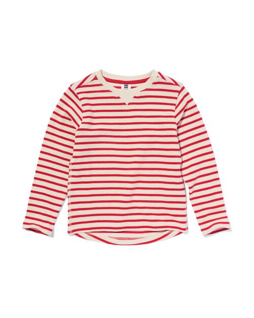 t-shirt à rayures structurées pour enfant rouge