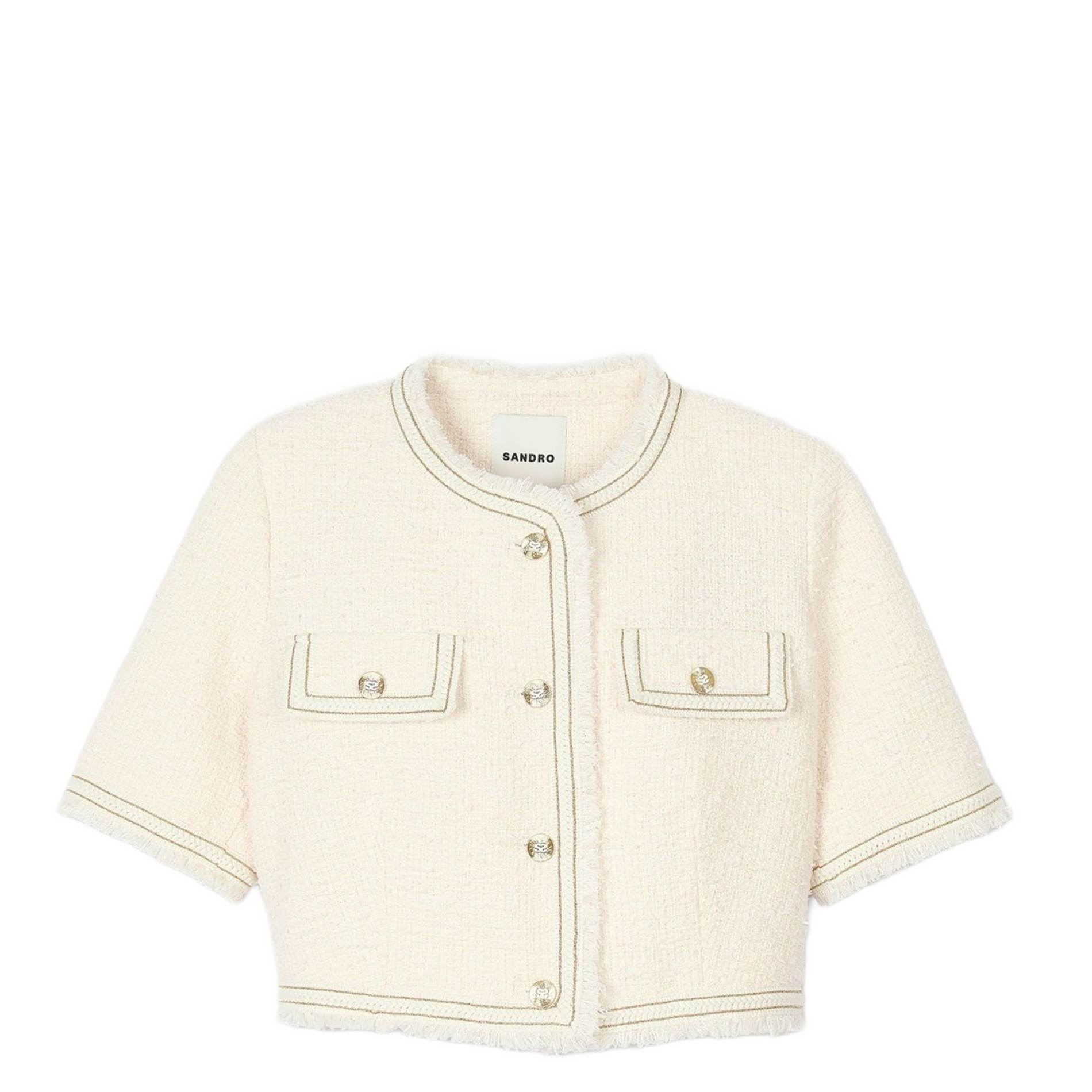 Top court col rond | Blanc