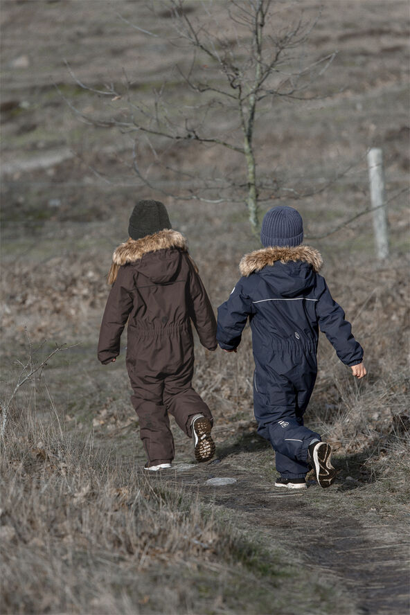 Color Kids Coverall W. Fake Fur Total eclipse