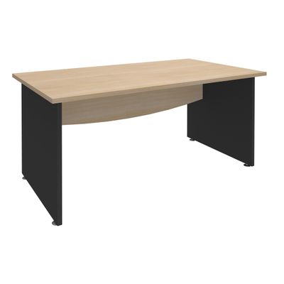 Bureau droit DUAL - L180 - Pieds Anthracite - plateau imitation Chêne clair