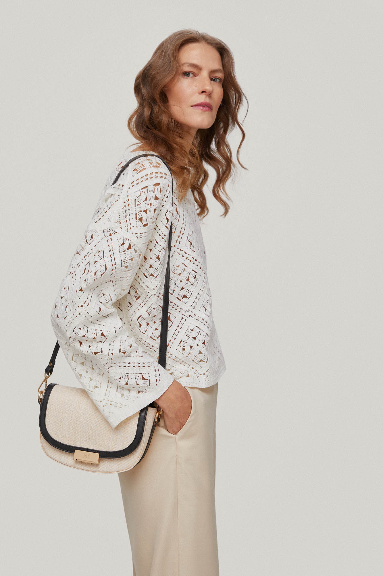 Jersey de crochê oversized - Crudo