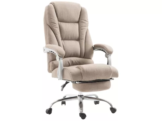 Chaise de bureau - Tissu & Métal chromé - Taupe - Pacific