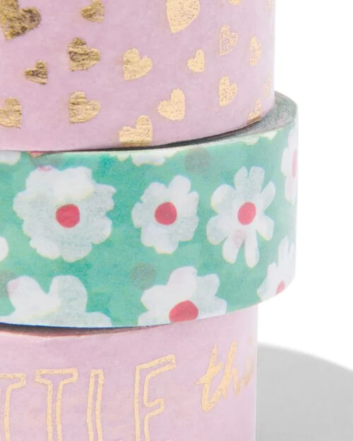 3 rouleaux de ruban adhésif washi coeurs